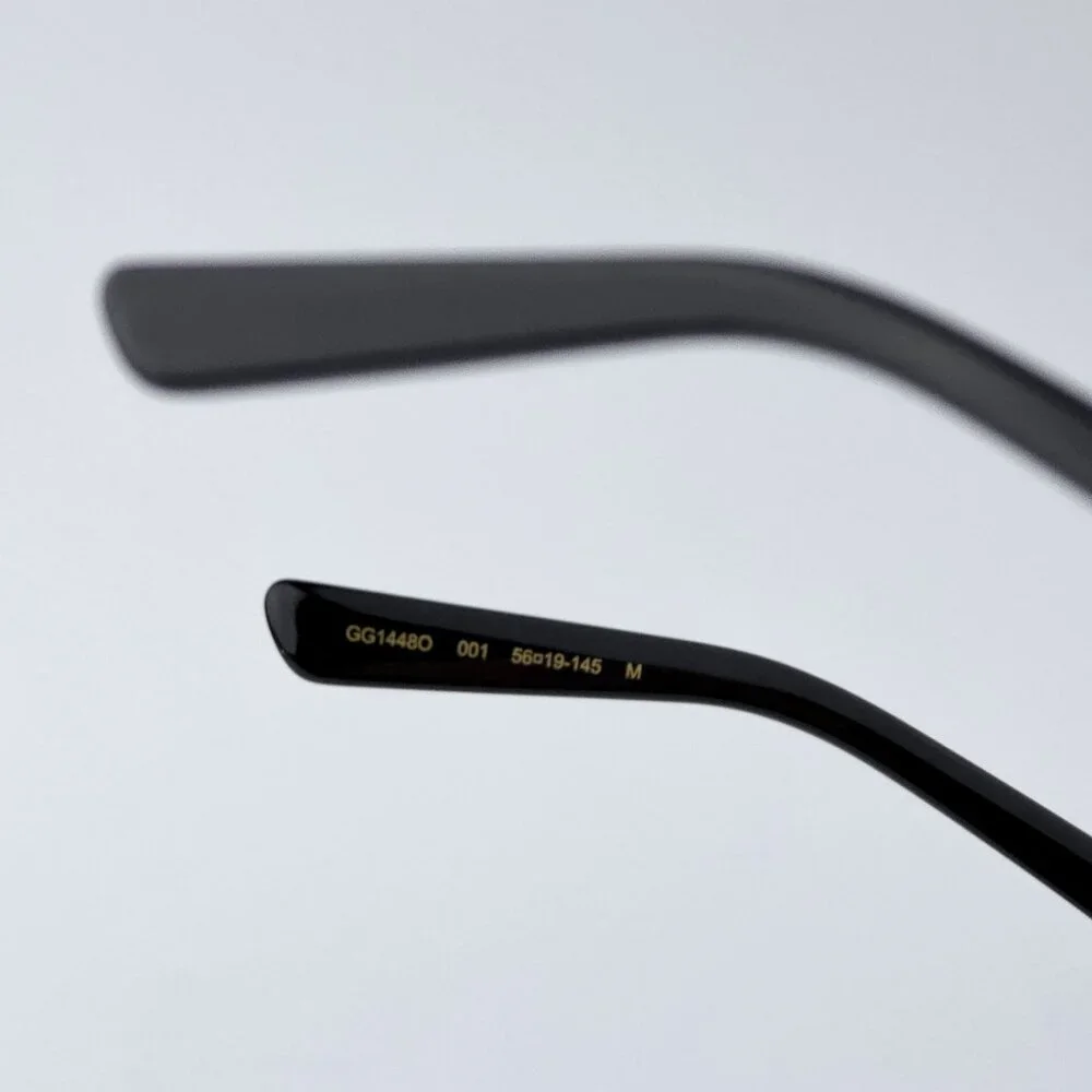 Gucci GG1448O 001 BRAND NEW Eyeglasses Gold Rectangle Unisex